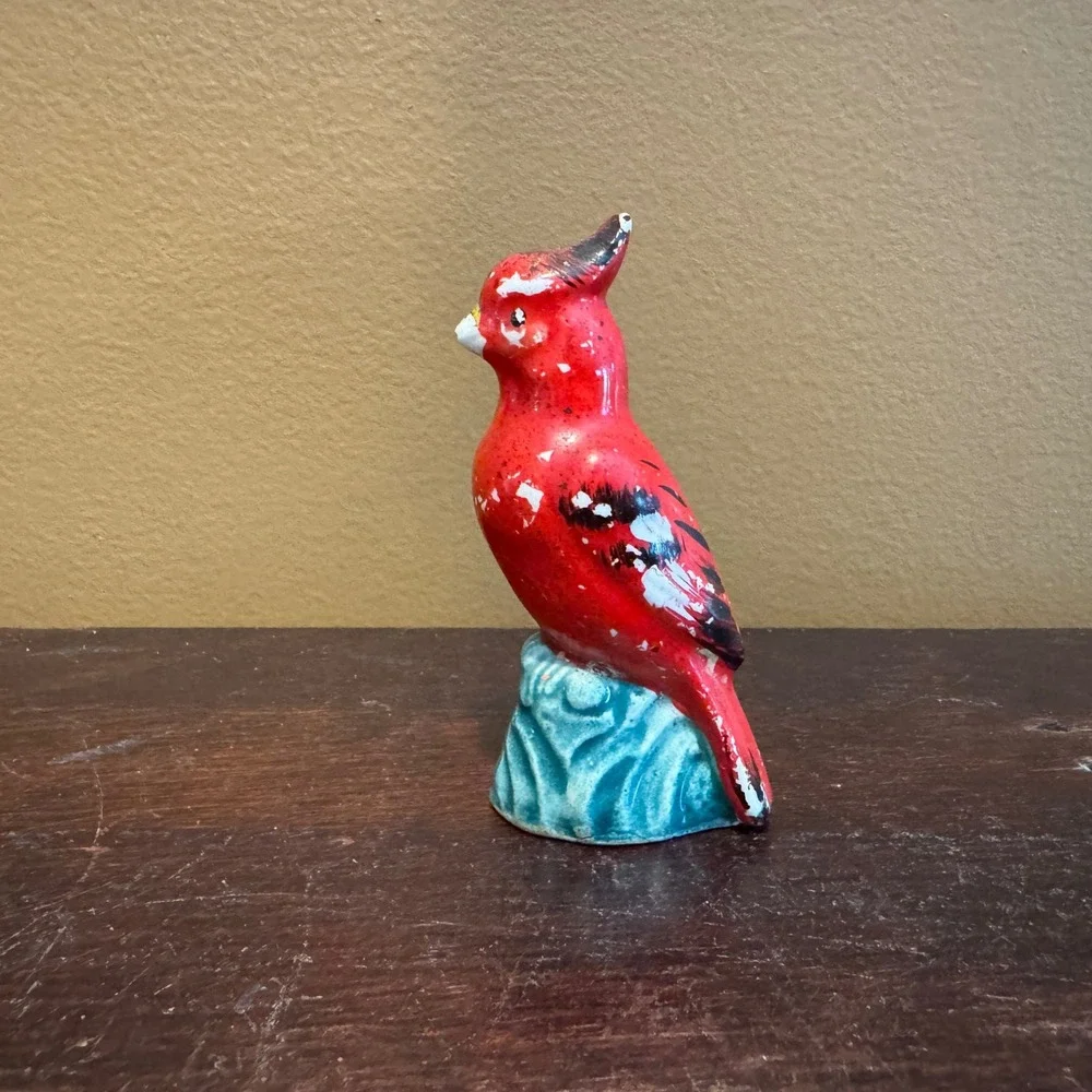 Vintage Porcelain North American Cardinal‎ Bird Figurine Remembrance In Memory